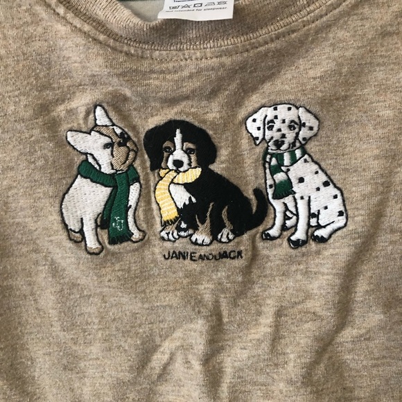 Janie and Jack Reversible Cotton Dog Sweater with Stripes - Size 12-18 Months - Picture 2 of 7